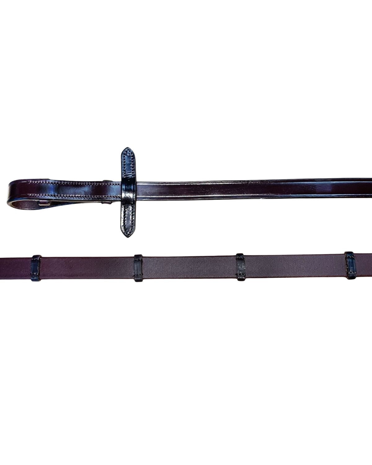 KM Elite Havana Biothane Horse Reins with Stoppers - Smooth Grip, Weatherproof Equestrian Gear