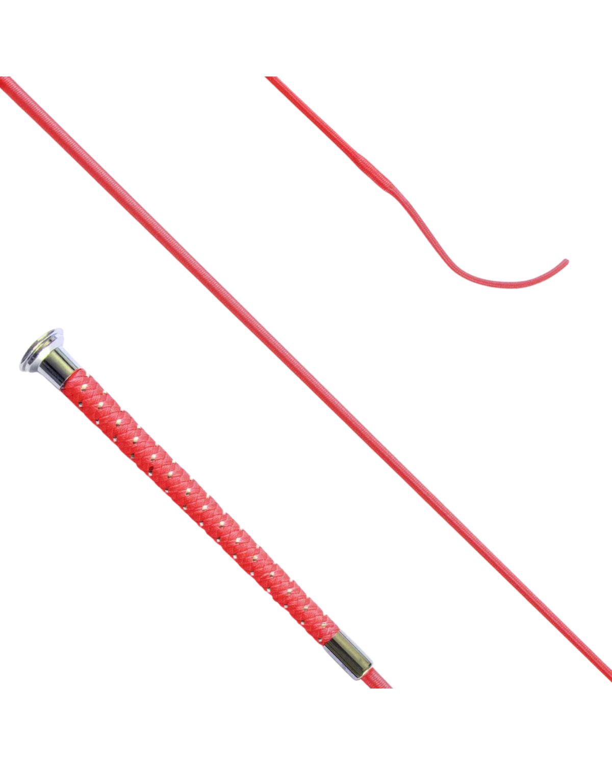 KM Elite Dressage Whip with Silver Braided Grip Red