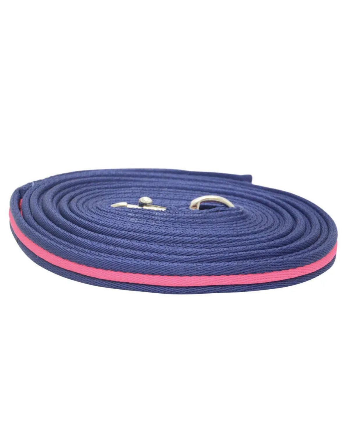Hy Equestrian Soft Webbing Lunge Rein Navy/Pink