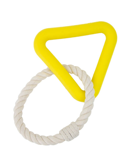 Ancol Playtime Natural Ropey Triangle Yellow Dog Toy