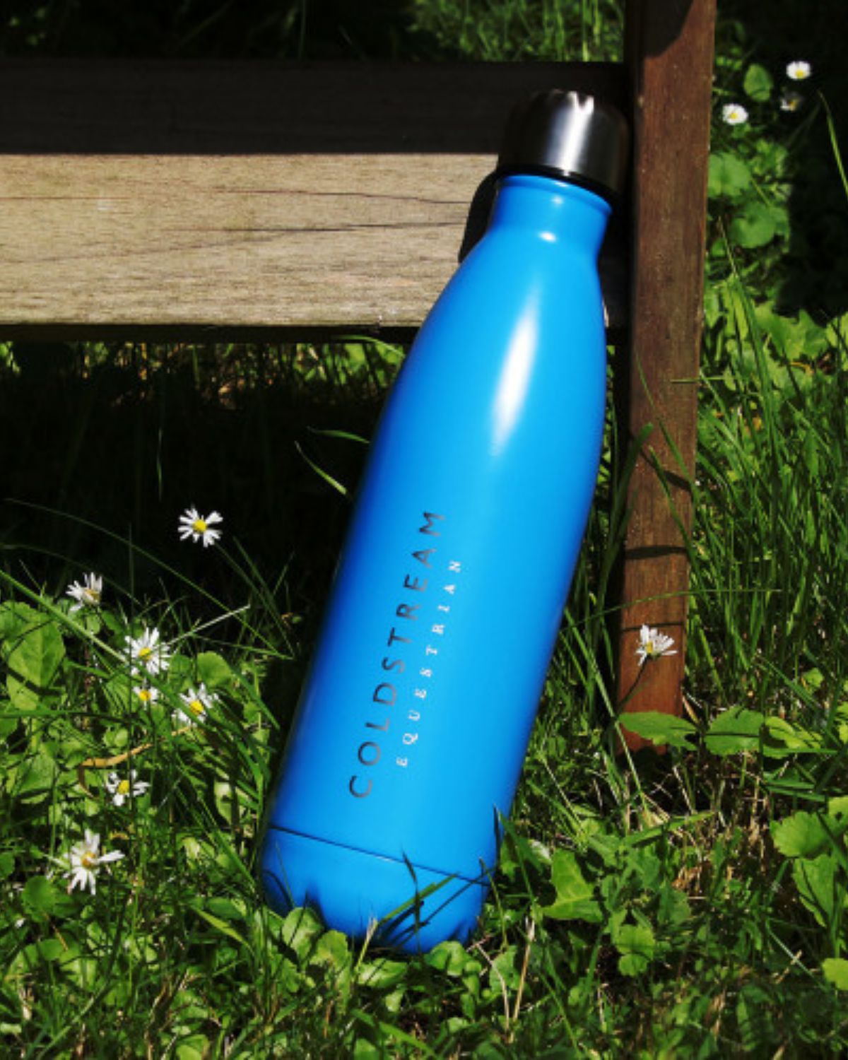 COLDSTREAM Equestrian Water Bottle Blue Stainless Steel - Keeps Drinks Cold & Hot