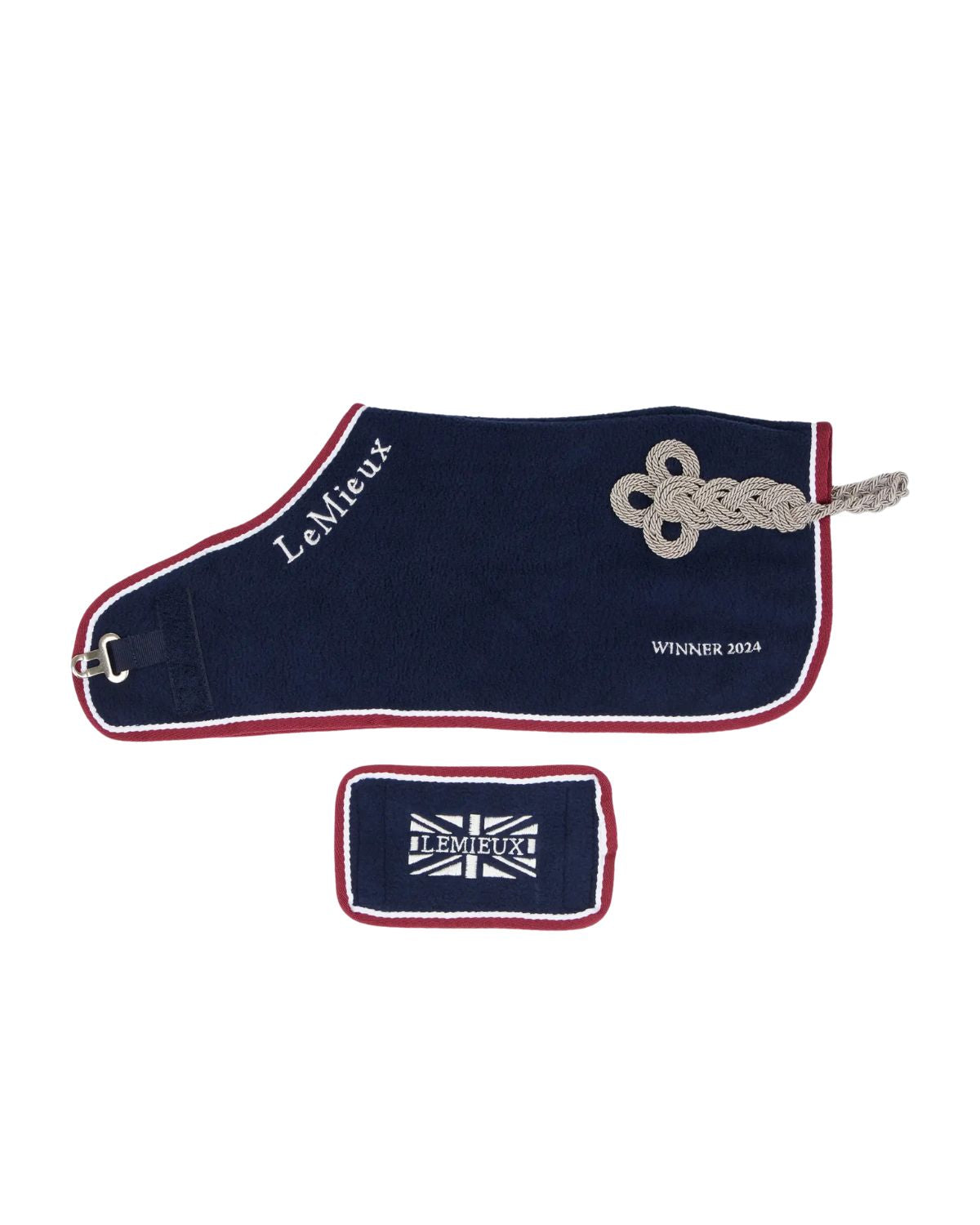 LEMIEUX TOY PONY WINNERS RUG NAVY - Equiflair. Miniature horse rug for toy ponies, with contrast braiding, logo embroidery.