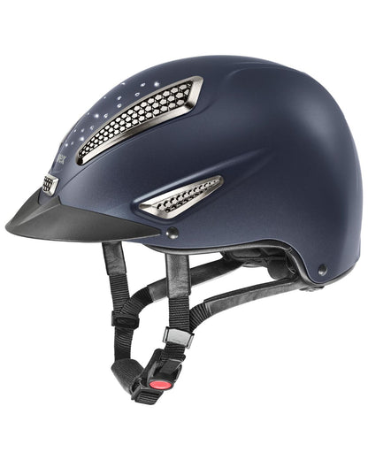 UVEX Perfexxion III Grace Riding Helmet - Blue Matt with Swarovski crystals