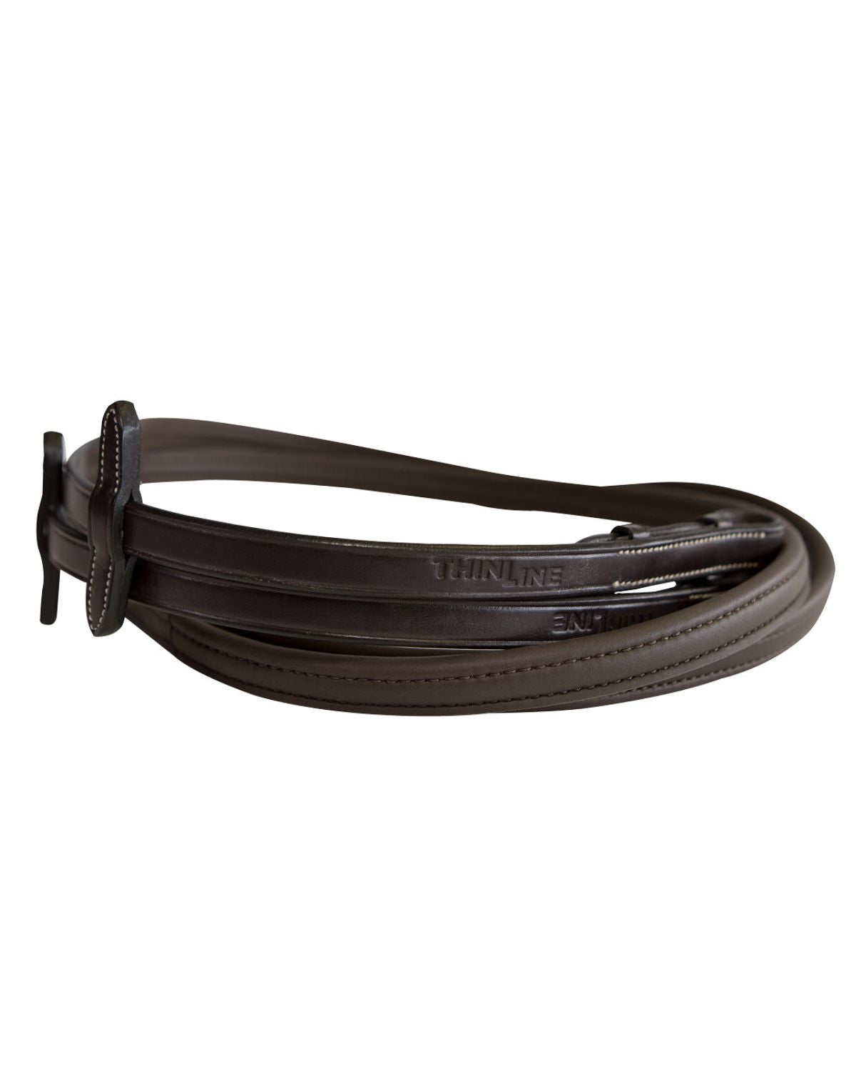 ThinLine English Reins Non-Slip Grip Stud Hook Without Stoppers Brown