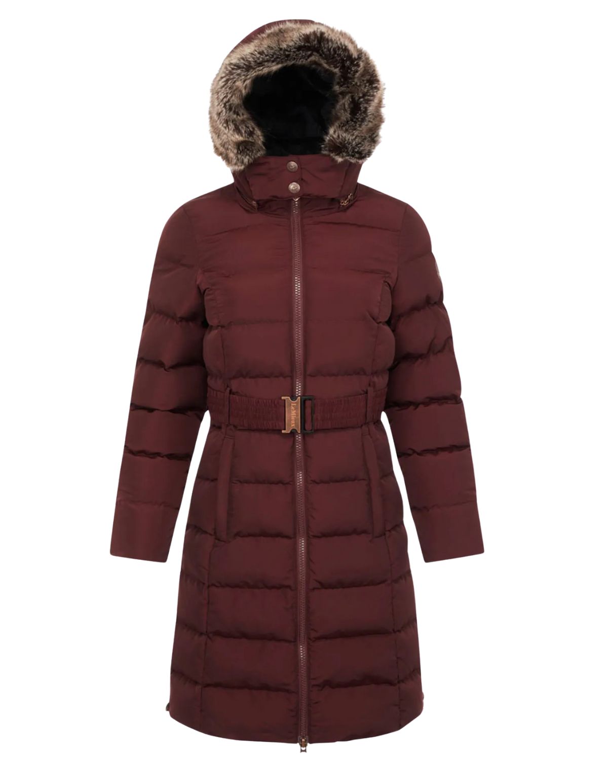 LeMieux Gina Port Coat: Women's Long Padded Jacket with Hood & Belt | Equiflair