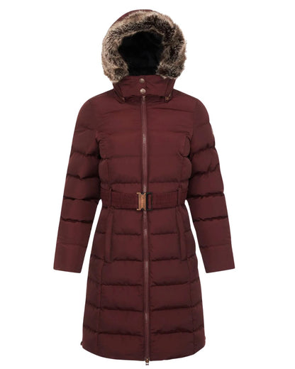 LeMieux Gina Port Coat: Women's Long Padded Jacket with Hood & Belt | Equiflair