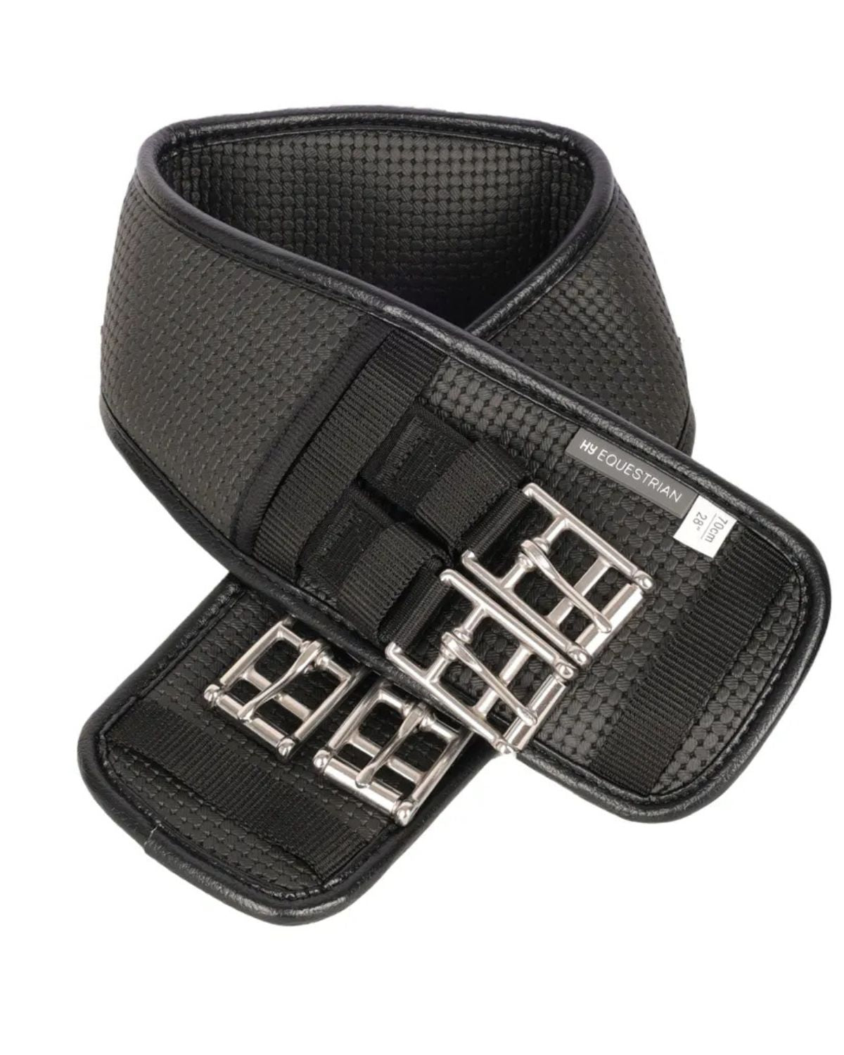 Hy Equestrian Waffle Dressage Girth Elasticated Both Ends Black