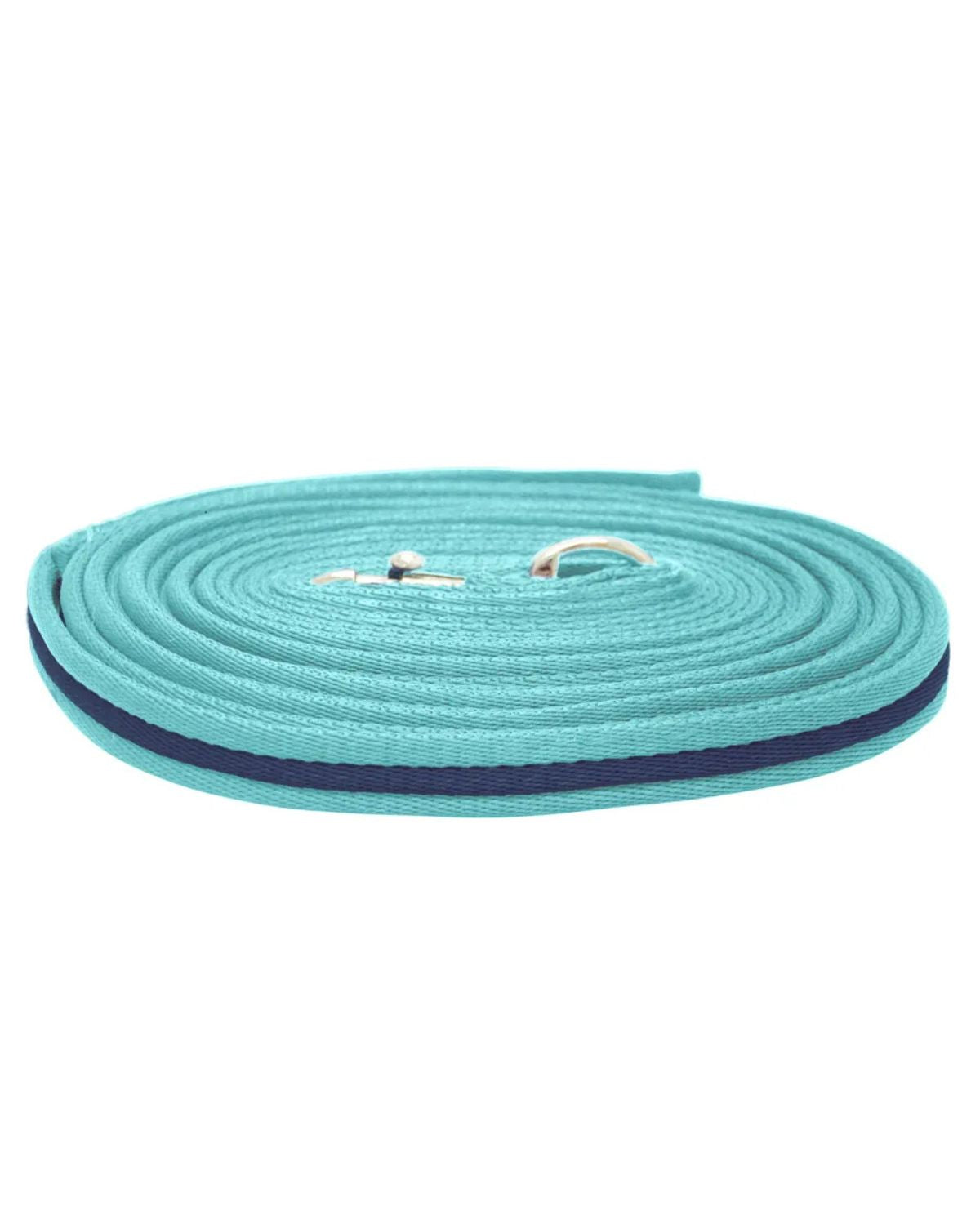 Hy Equestrian Soft Webbing Lunge Rein Teal/Navy