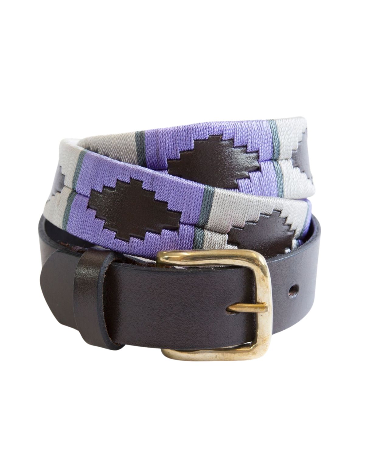 KM Original Polo Belt: Purple, Grey, Leather, Equiflair - Stylish & Durable