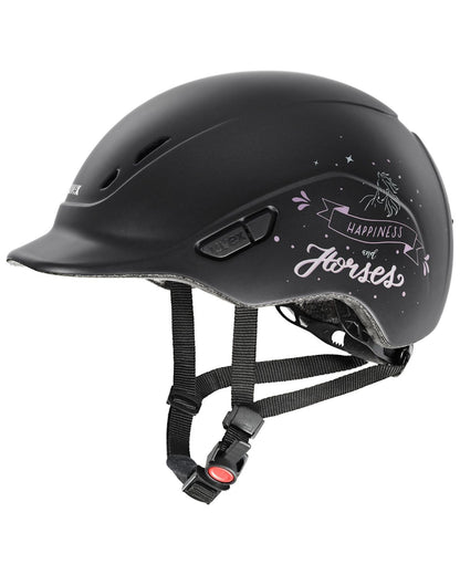 UVEX KiddoX Happy Horse Junior Riding Helmet - Black Matt Finish, Adjustable Fit, Safety Certified