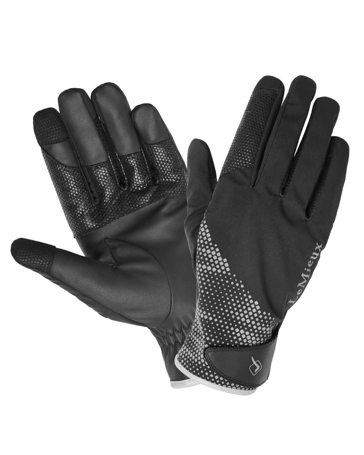 Lemieux Waterproof Riding Gloves - Black: Stay warm and dry with these high-grip equestrian gloves.