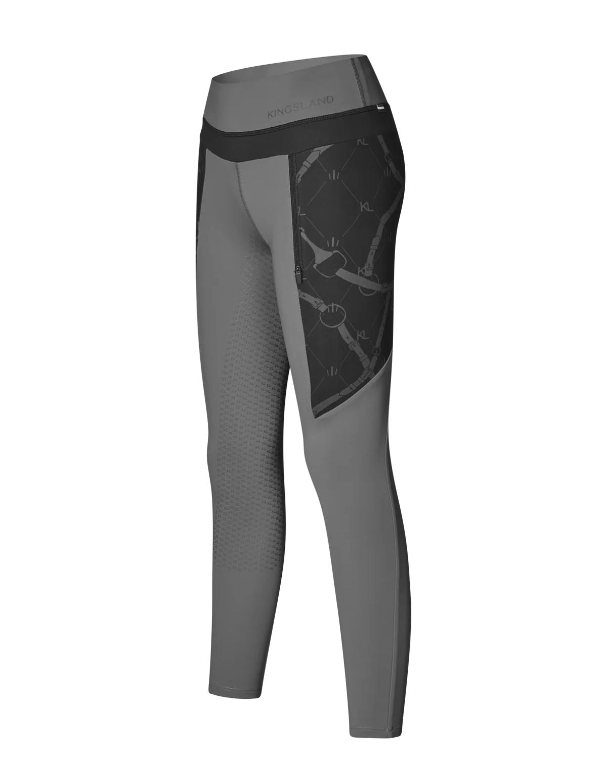 KINGSLAND KLVEA Equestrian Full-Grip Tights Ladies Grey Forged Iron - Horse Riding Apparel