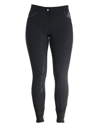 Hy Equestrian Eliza Ladies Breeches - Charcoal/Rose Gold