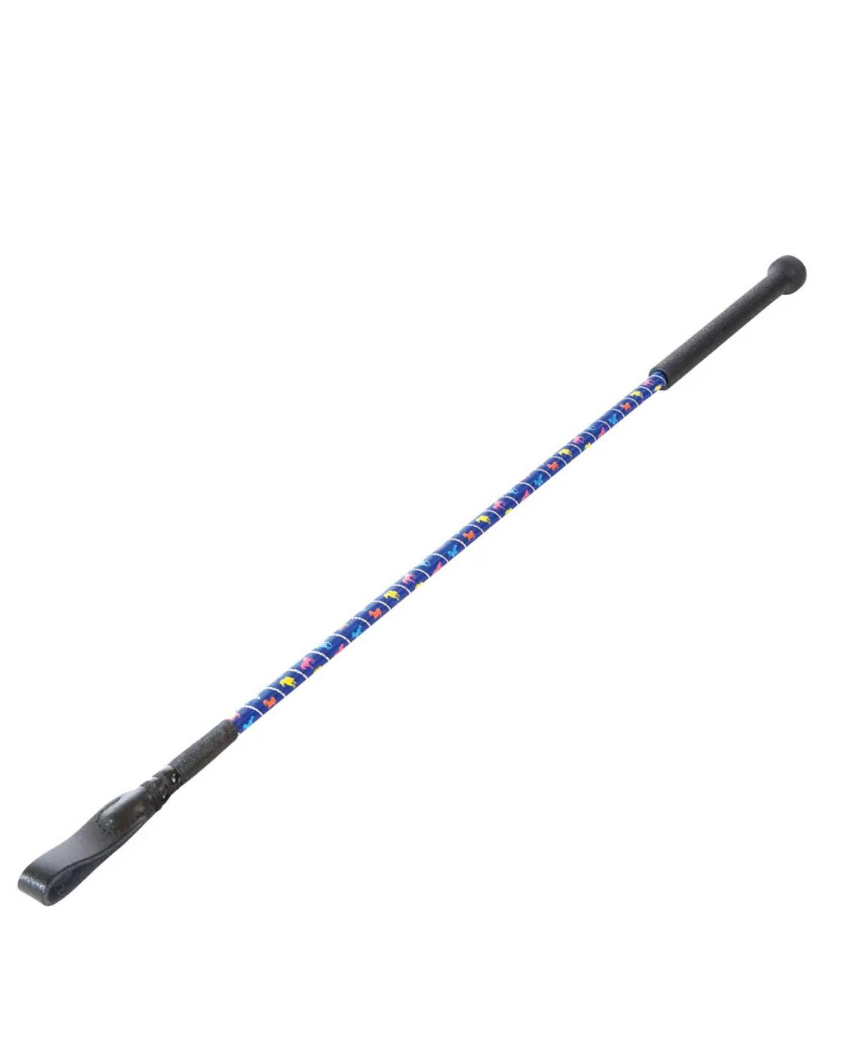 Hy Equestrian Silver Riding Whip - Royal Blue