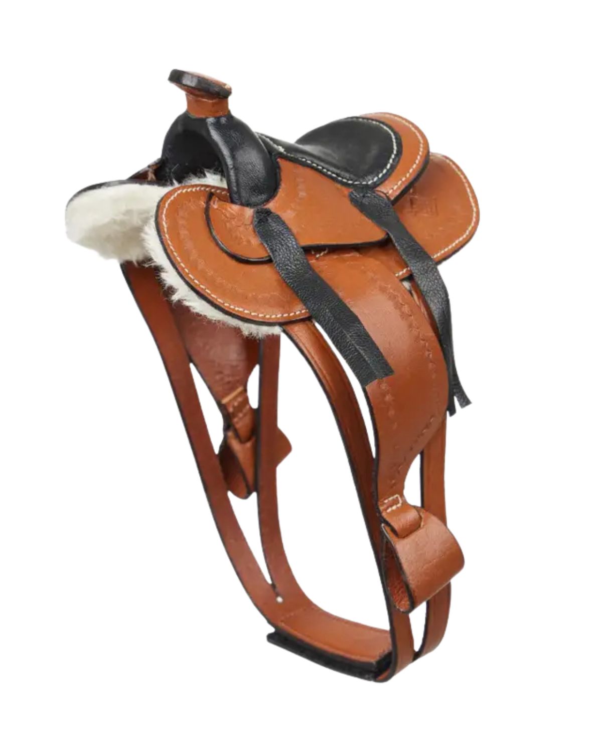LeMieux Toy Pony Western Saddle - Tan. Miniature Horse Saddle for Toy Ponies with Authentic Western Details and Comfort