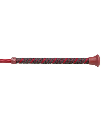 Hy Equestrian Schooling Whip Spiral Sure Grip Handle Burgundy