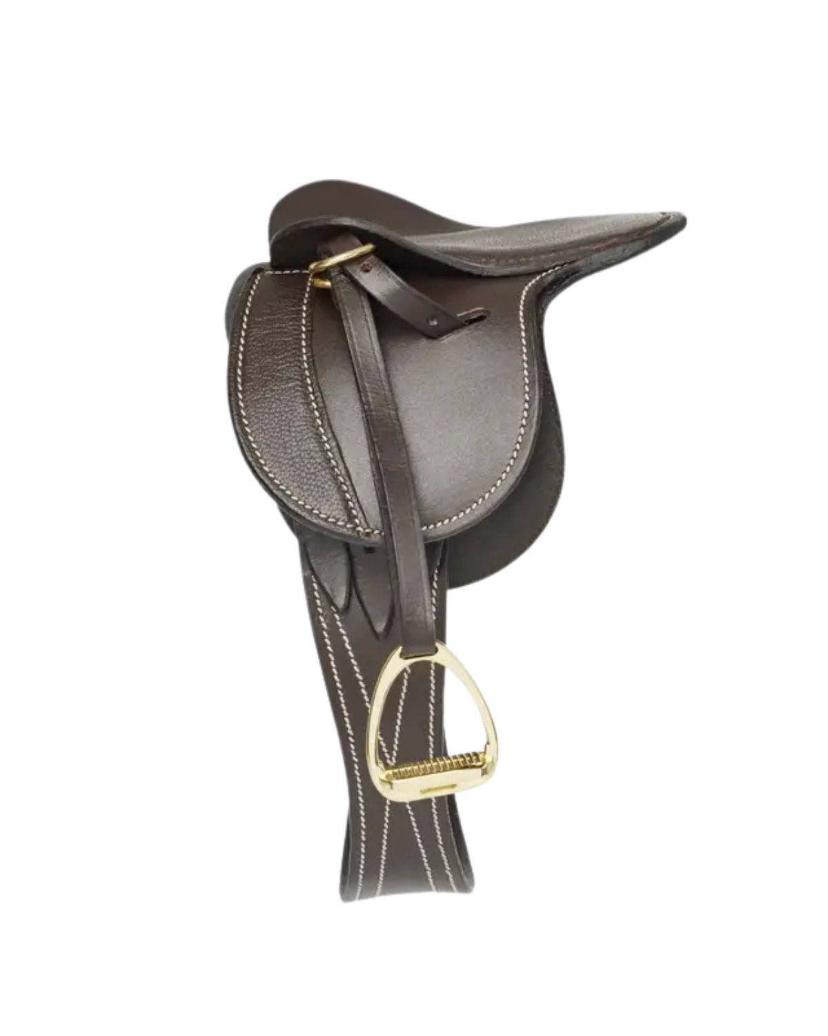 Lemieux Toy Pony Saddle Brown Miniature Leather Saddle with Stirrups - Practice Tacking Up!