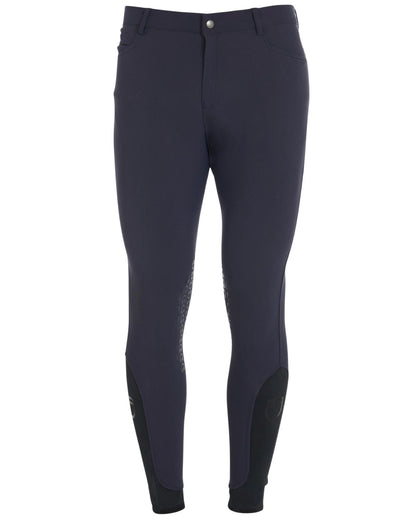 Equestro Men's Slim Fit Grip Breeches With Logo Navy Blazer