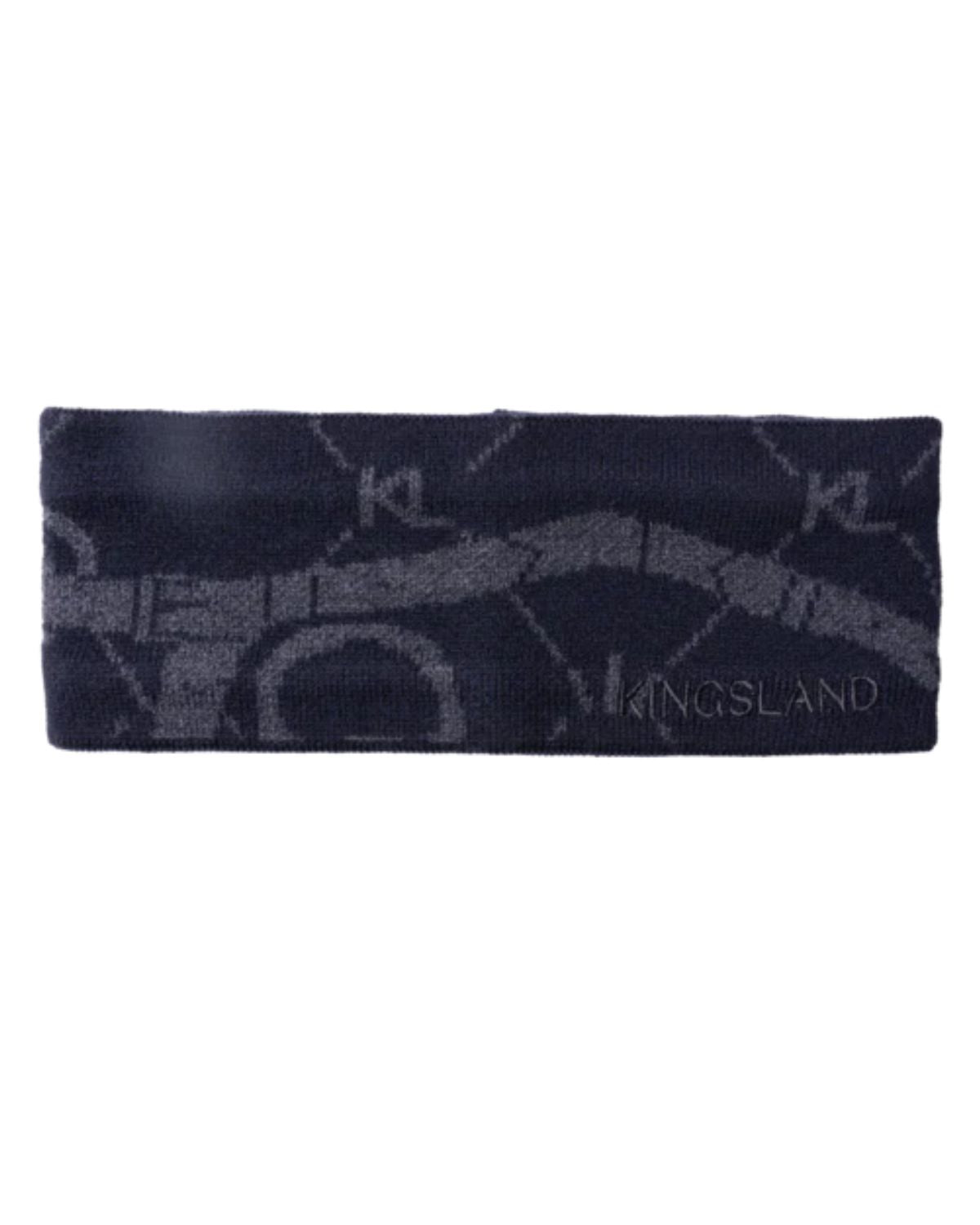 Kingsland KLVea Ladies Knitted Headband Navy Equestrian Winter Headband. Warm wool blend with Kingsland logo & Jacquard equestrian pattern