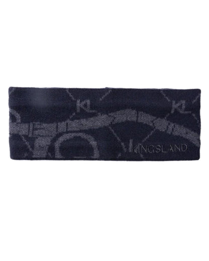 Kingsland KLVea Ladies Knitted Headband Navy Equestrian Winter Headband. Warm wool blend with Kingsland logo & Jacquard equestrian pattern