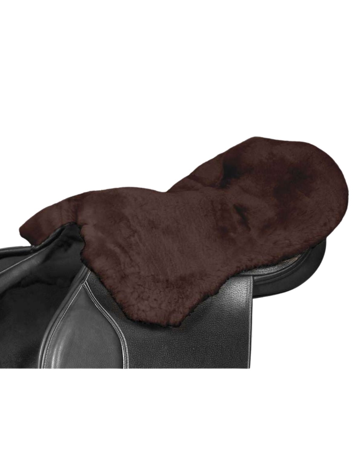 KM Elite Merino Sheepskin Seat Saver Mocha for Equestrian Saddles - Equiflair