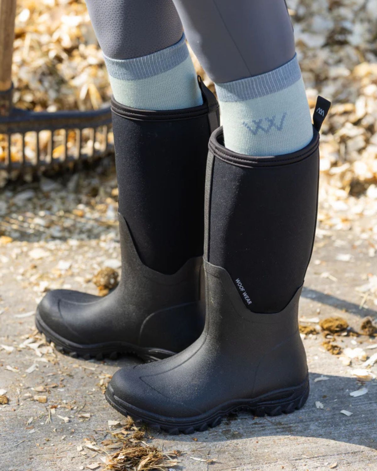 Woof Wear Long Work Boots Black: Waterproof Neoprene Equestrian Riding Boots