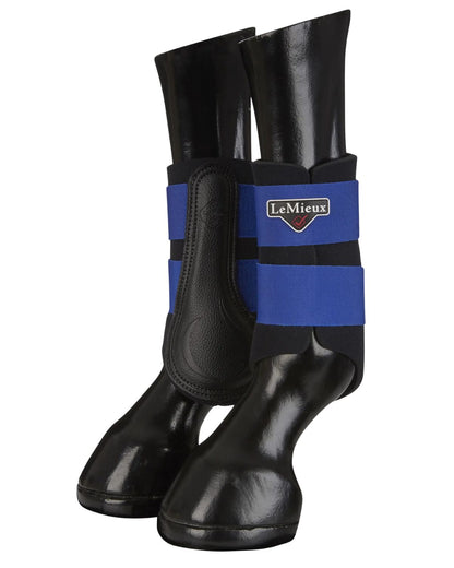 LeMieux Grafter Brushing Boots - Benetton Blue - Horse Riding Equine Leg Protection - Schooling & Turnout Boots