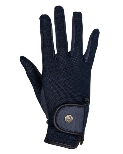 Equestro Unisex Gloves In Technical Fabric And Mesh Navy