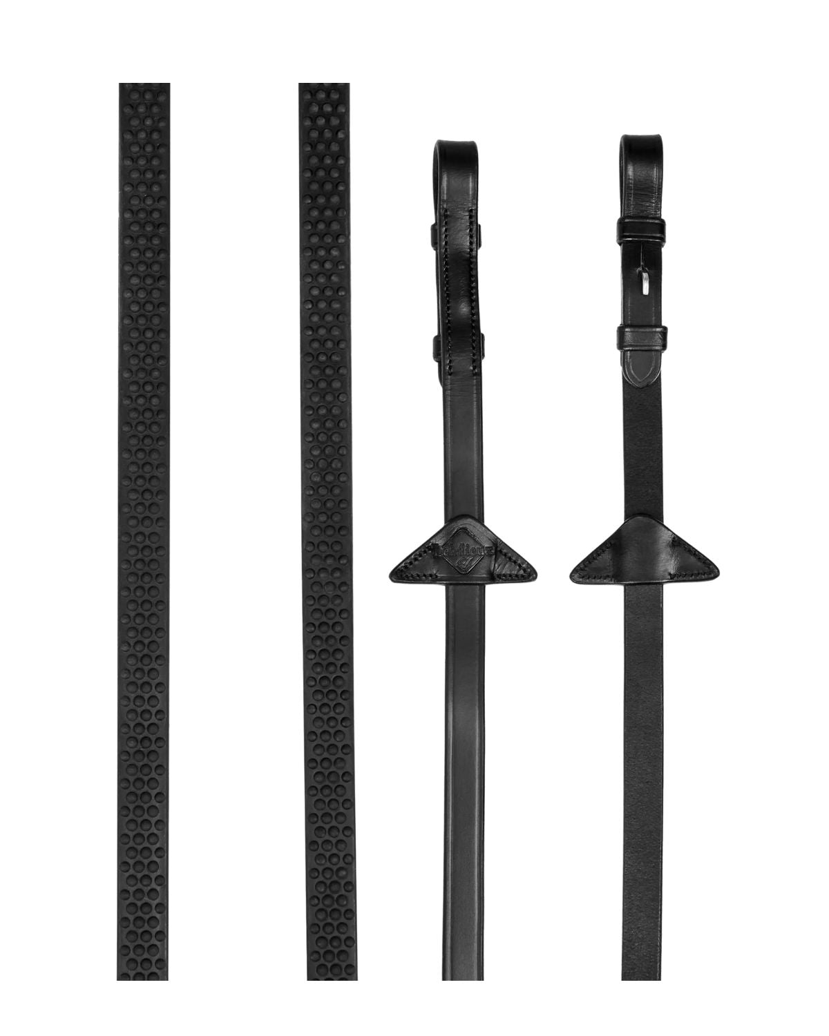 LeMieux Soft Rubber Reins - Black Equestrian Horse Riding Reins with Grip