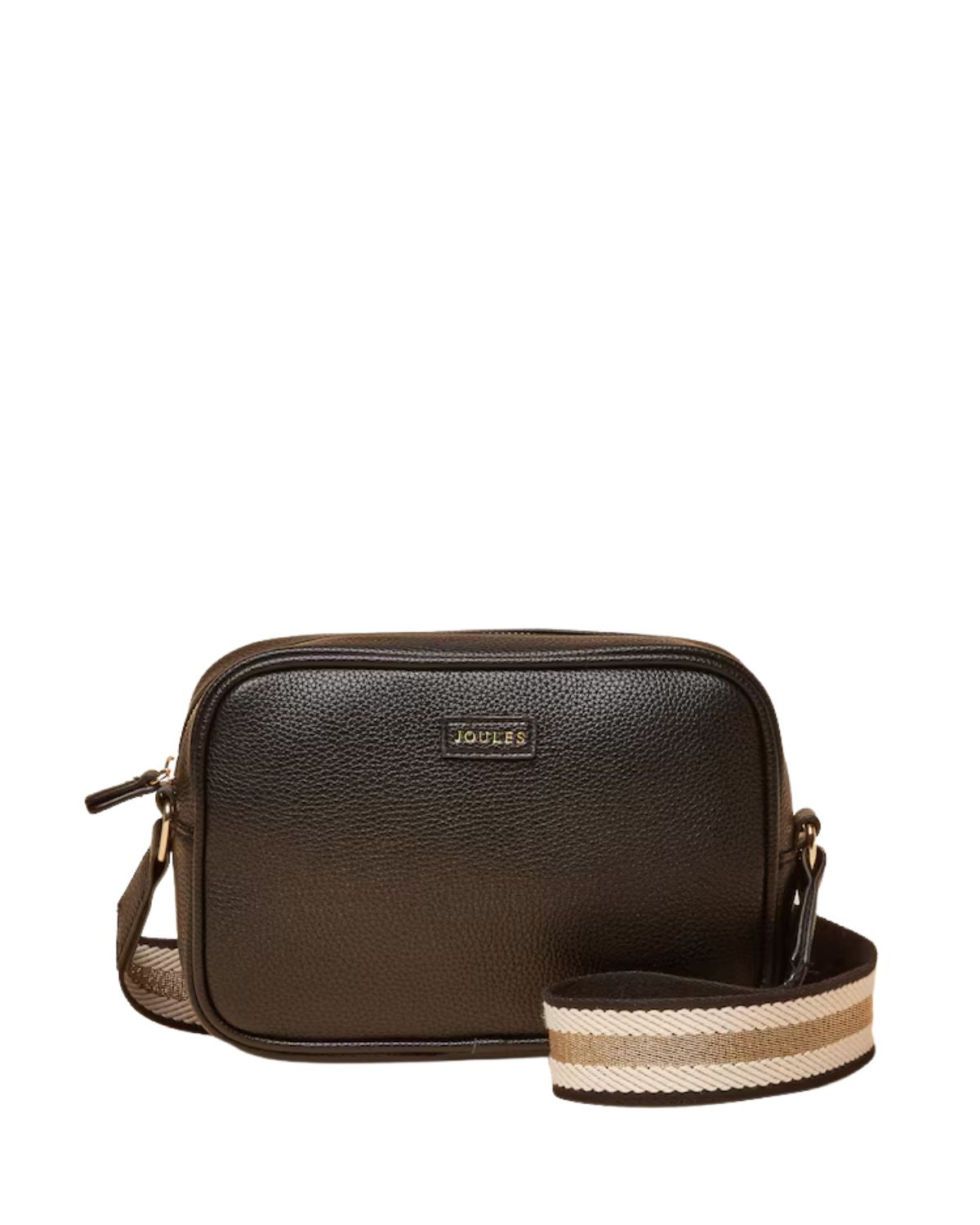 JOULES TRENT Black Cross Body Bag | Faux Leather Shoulder Bag