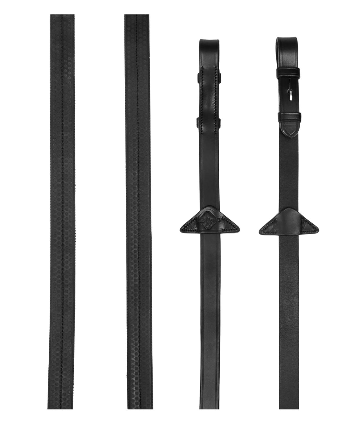 LeMieux Rubber Reins Black | Anti-Slip Grip, Nylon Lined Horse Riding Reins | Equiflair Saddlery