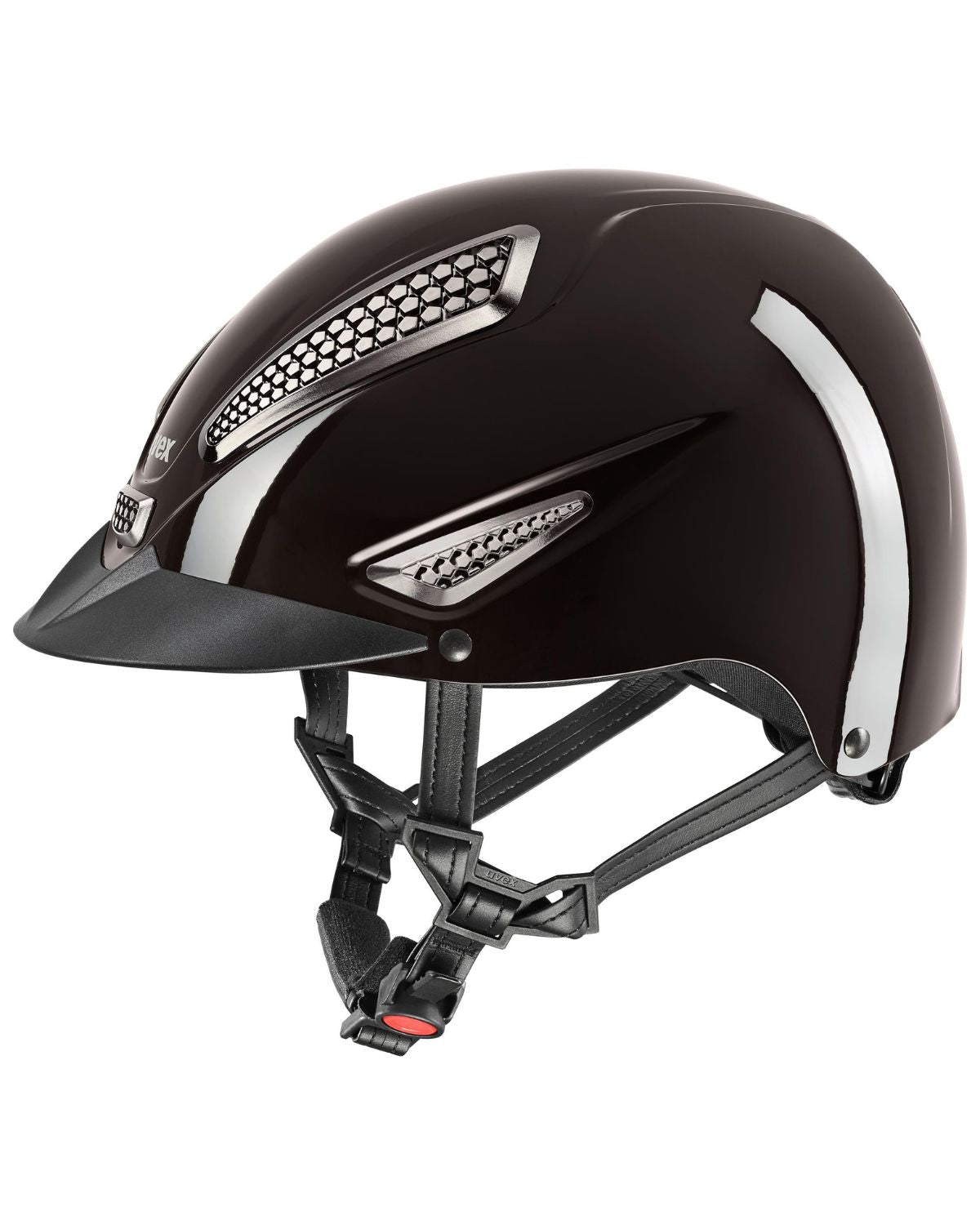 UVEX PERFEXXION III Shiny Riding Helmet - Mocca. Hybrid riding helmet made in Germany. Equestrian Safety Gear.