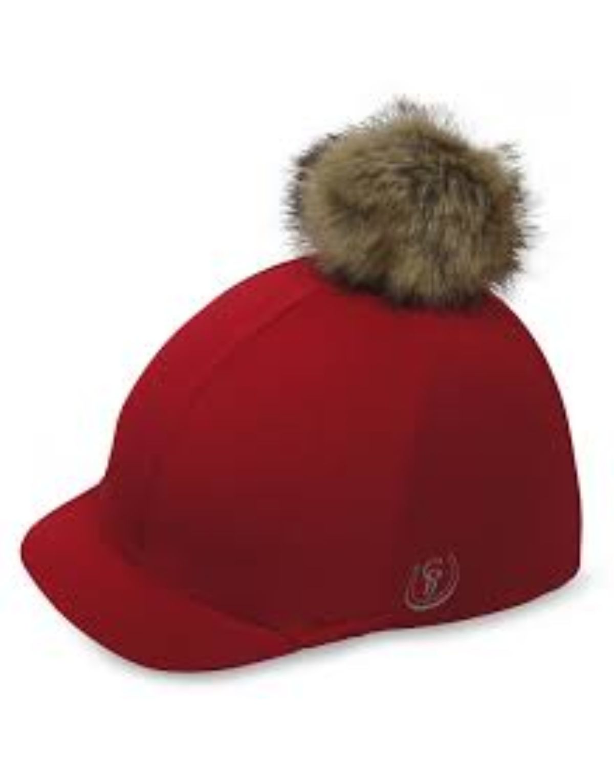 Gatehouse Red Stretch Hat Cover with Detachable Pompom - Equestrian Style