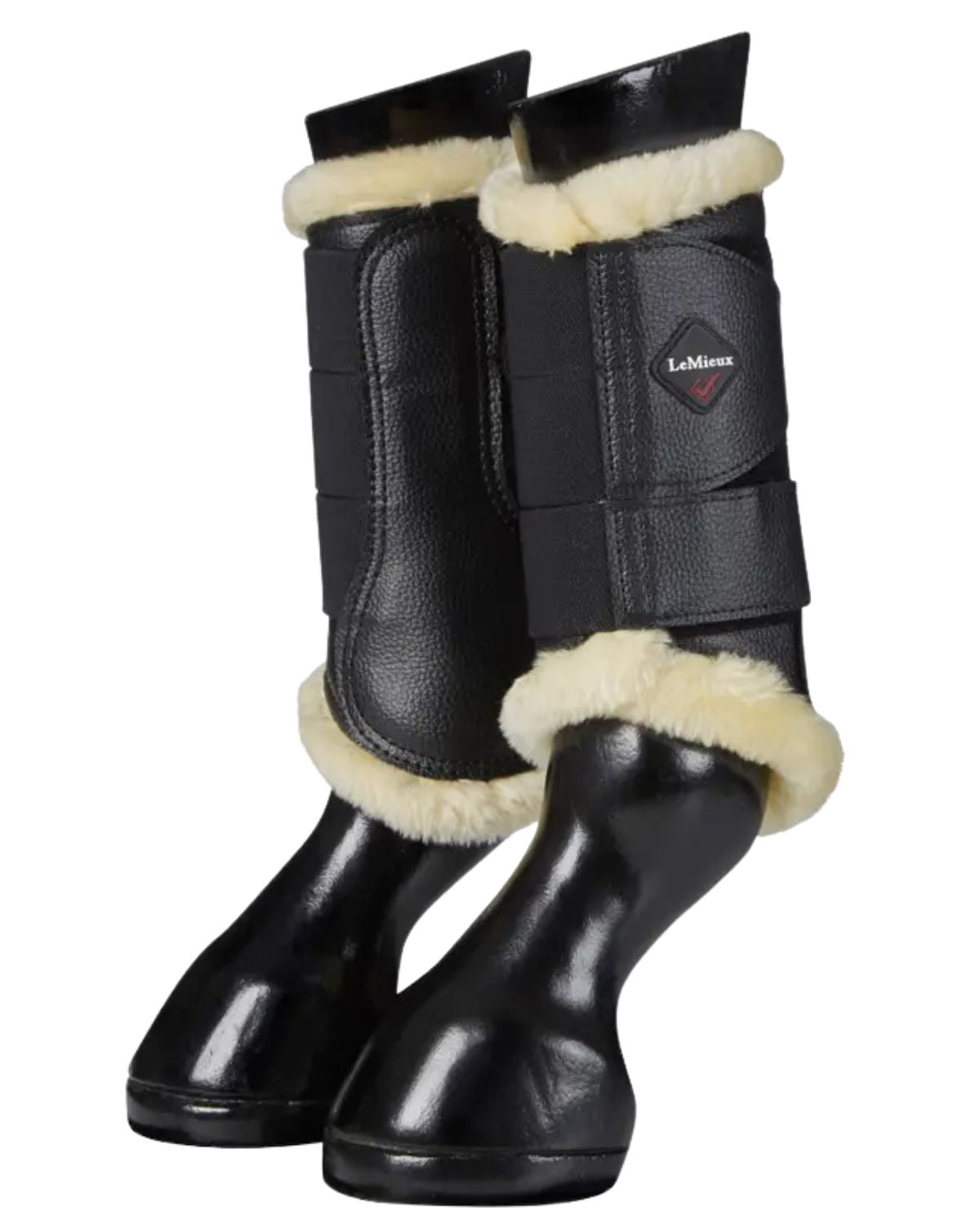 LeMieux Fleece Lined Brushing Boots Black/Natural