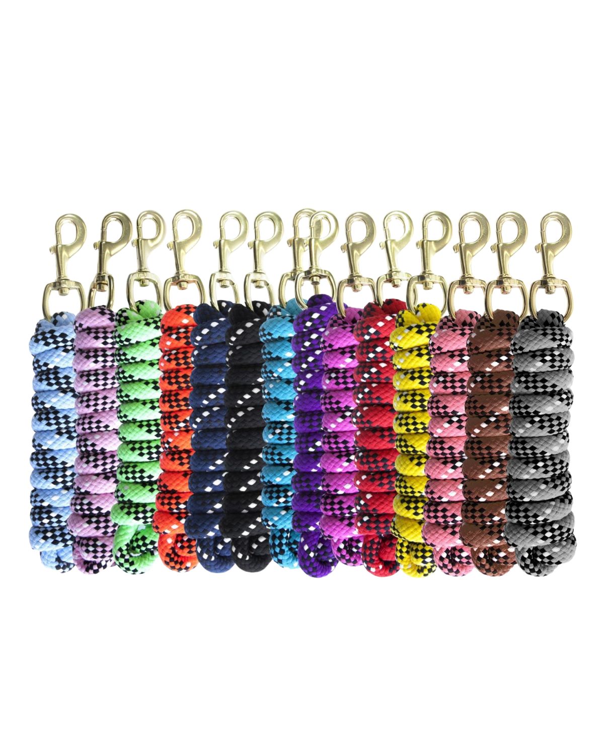 Cotton Lead Rope Multi-Color: Braided Horse Lead with Swivel Snap - Blue, Pink & More
