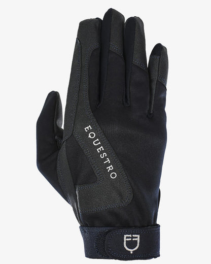 Equestro Technical Fabric Gloves With Fleece Lining Navy