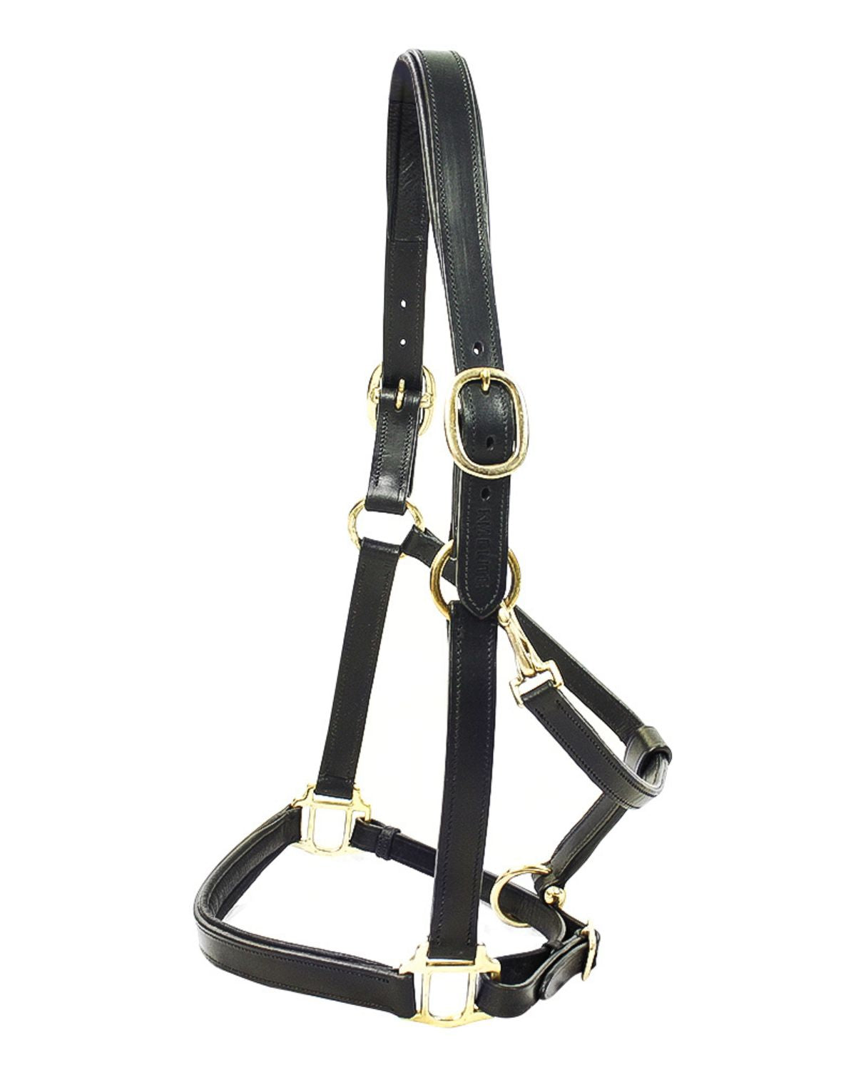 KM Elite Padded Leather Headcollar Black