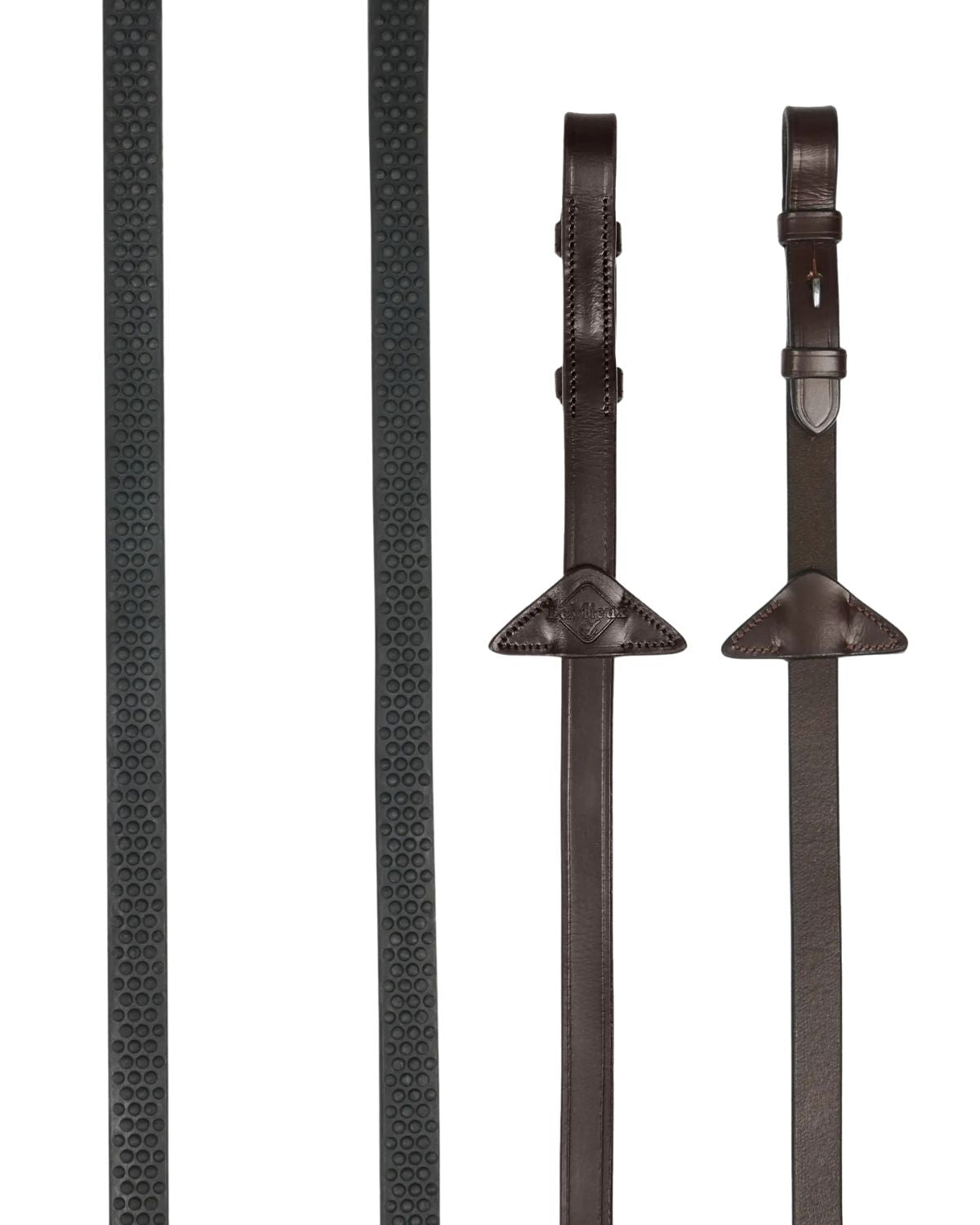 LeMieux Soft Rubber Reins Havana/Silver