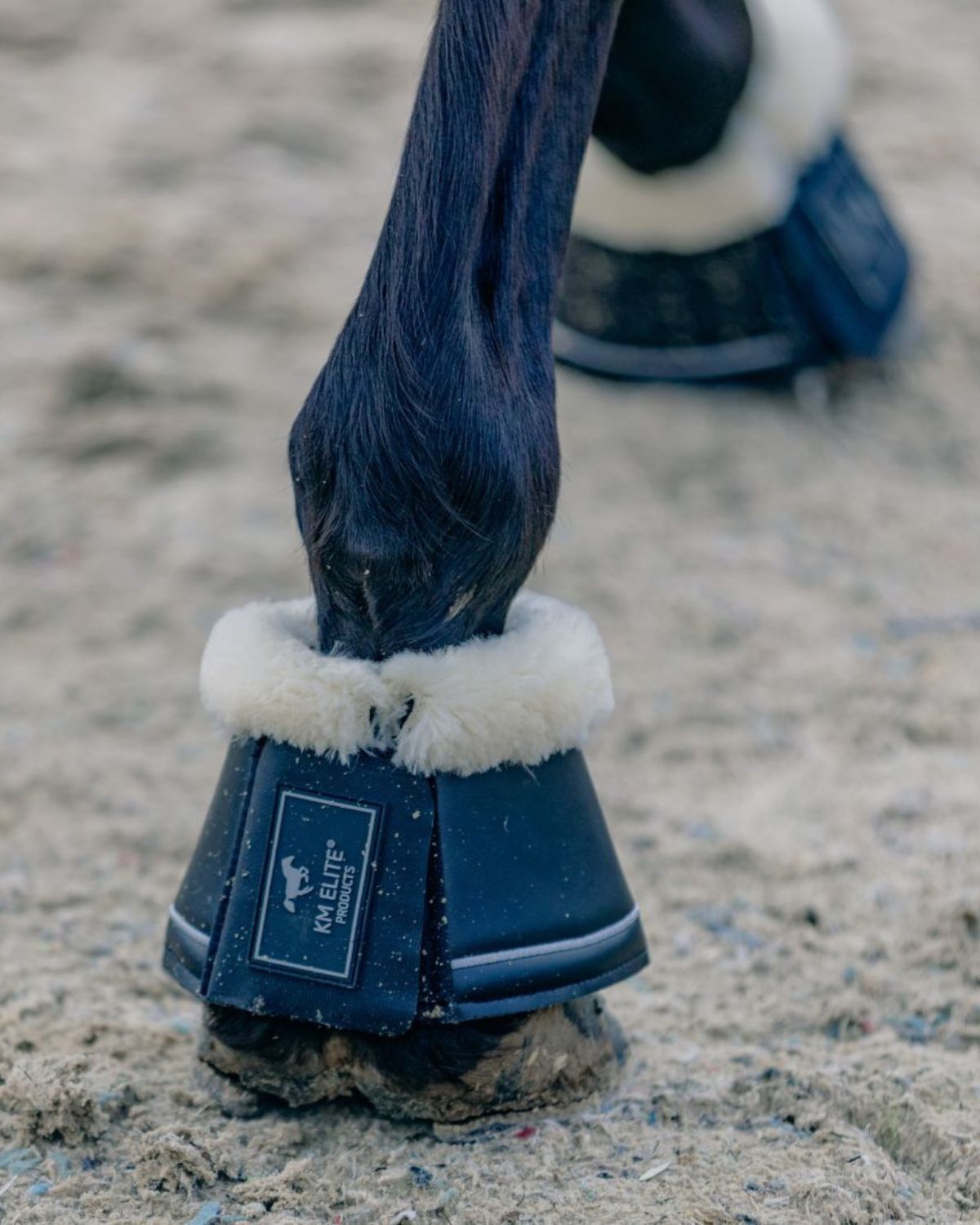 KM Elite Teddy Soft Over Reach Boots Black/ Natural
