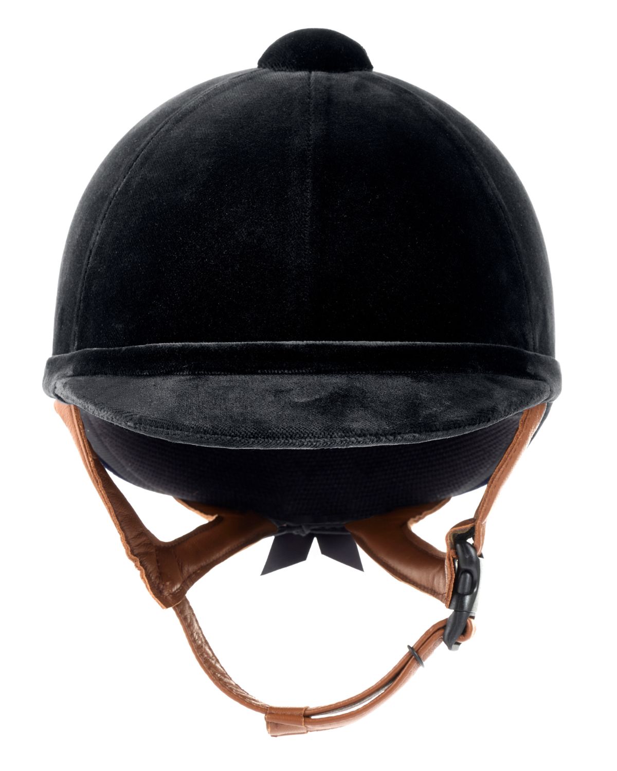 Charles Owen New Hampton Black Velvet Riding Helmet - Equestrian Head Protection, Leather Harness, Safety Certified