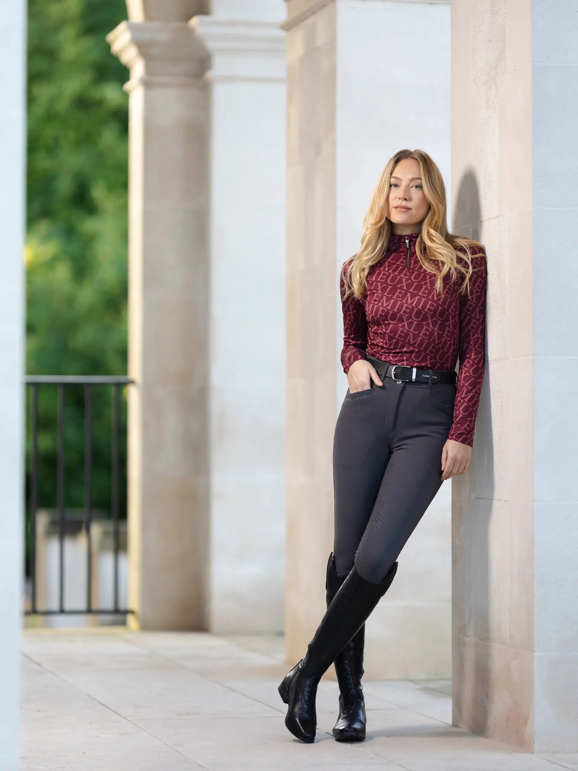 Lemieux Freya Pro Breeches Grey: Equestrian Riding Apparel, High Waist, Comfortable and Durable, Equiflair