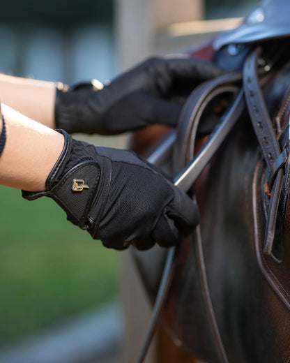 LEMIEUX PRO MESH GLOVE BLACK - Equiflair: Premium, Breathable Horse Riding Gloves for Summer. Secure Grip. Lightweight Comfort.