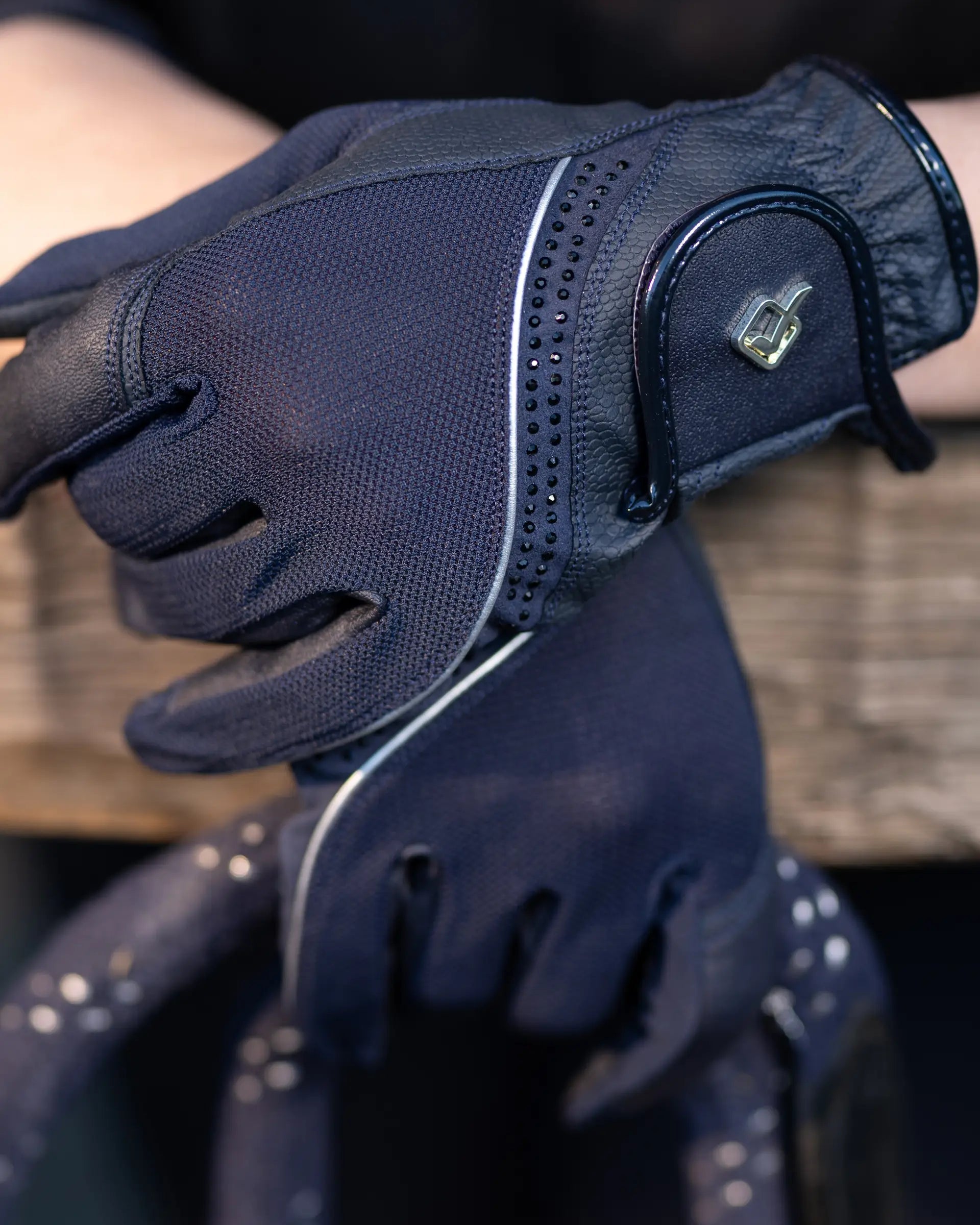 LeMieux Crystal Gloves Navy