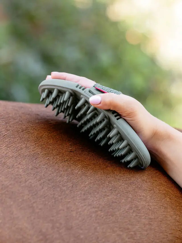 LeMieux Flexi Massage Brush for Horse Grooming: Deep Clean & Circulation Booster