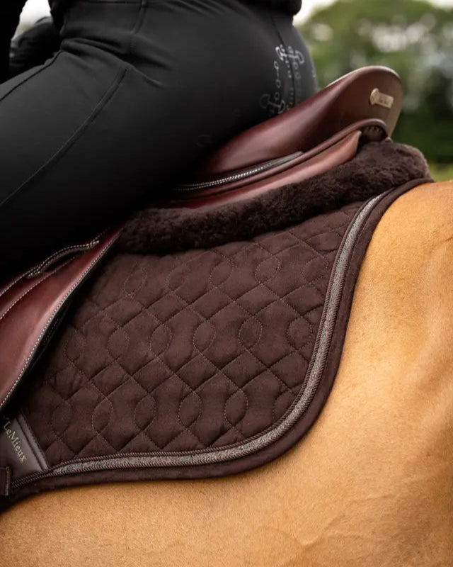 LeMieux Crystal Suede Close Contact Square Brown