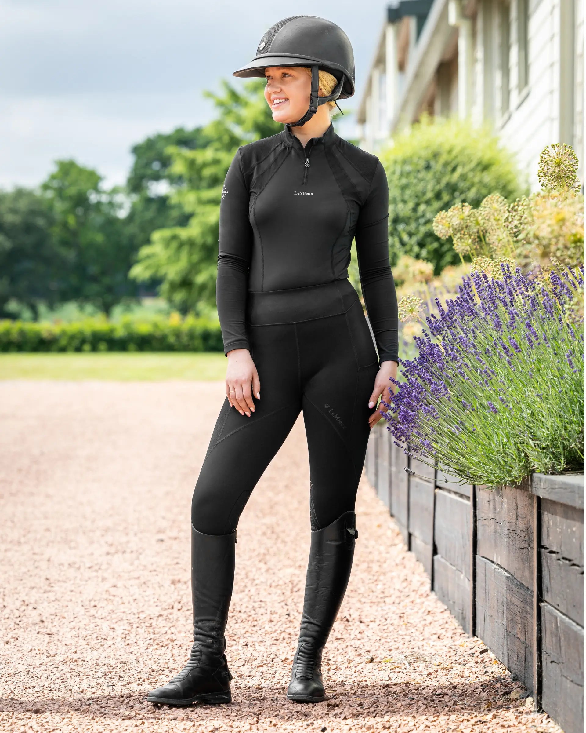 LeMieux Lucie Mesh Riding Leggings in Black: Equestrian Apparel for Women - Comfortable and Technical Leggings