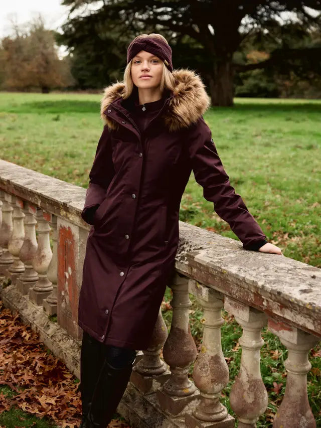 LeMieux Clara Rib Knot Headband - Damson Color, Equiflair Winter Headwear for Women.
