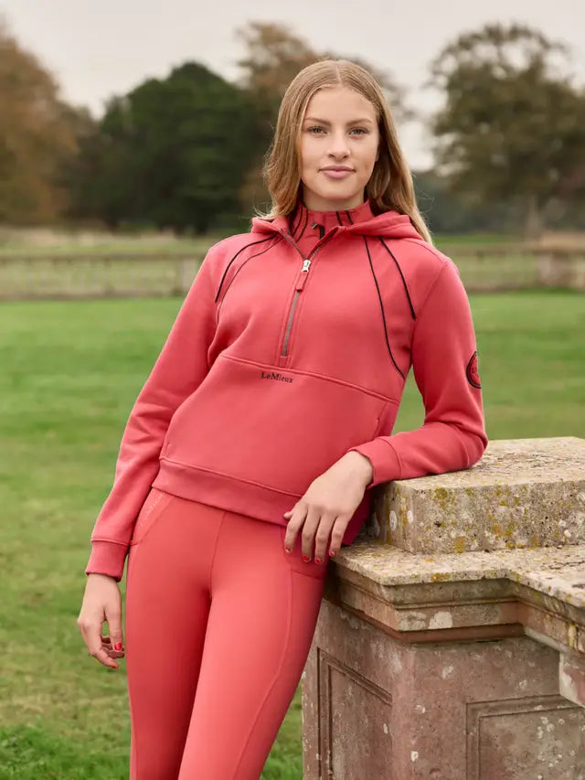 LEMIEUX Young Rider Hettie Half Zip Hoodie Cranberry - Stylish Equine Apparel