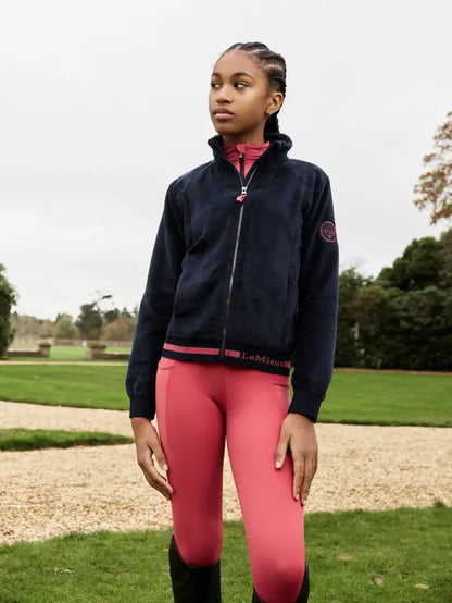 Young Rider LeMieux Libby Fleece Jacket - Navy Blue. Cozy Equestrian Clothing for Girls
