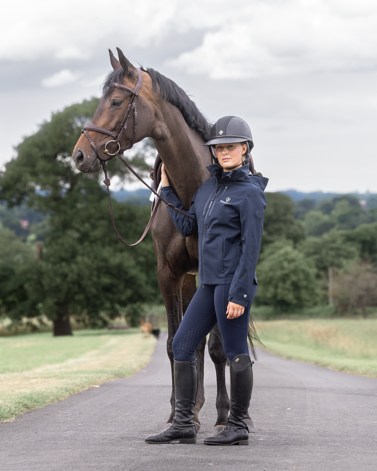 EQUIDRY Varsha Waterproof Riding Jacket Women's Navy